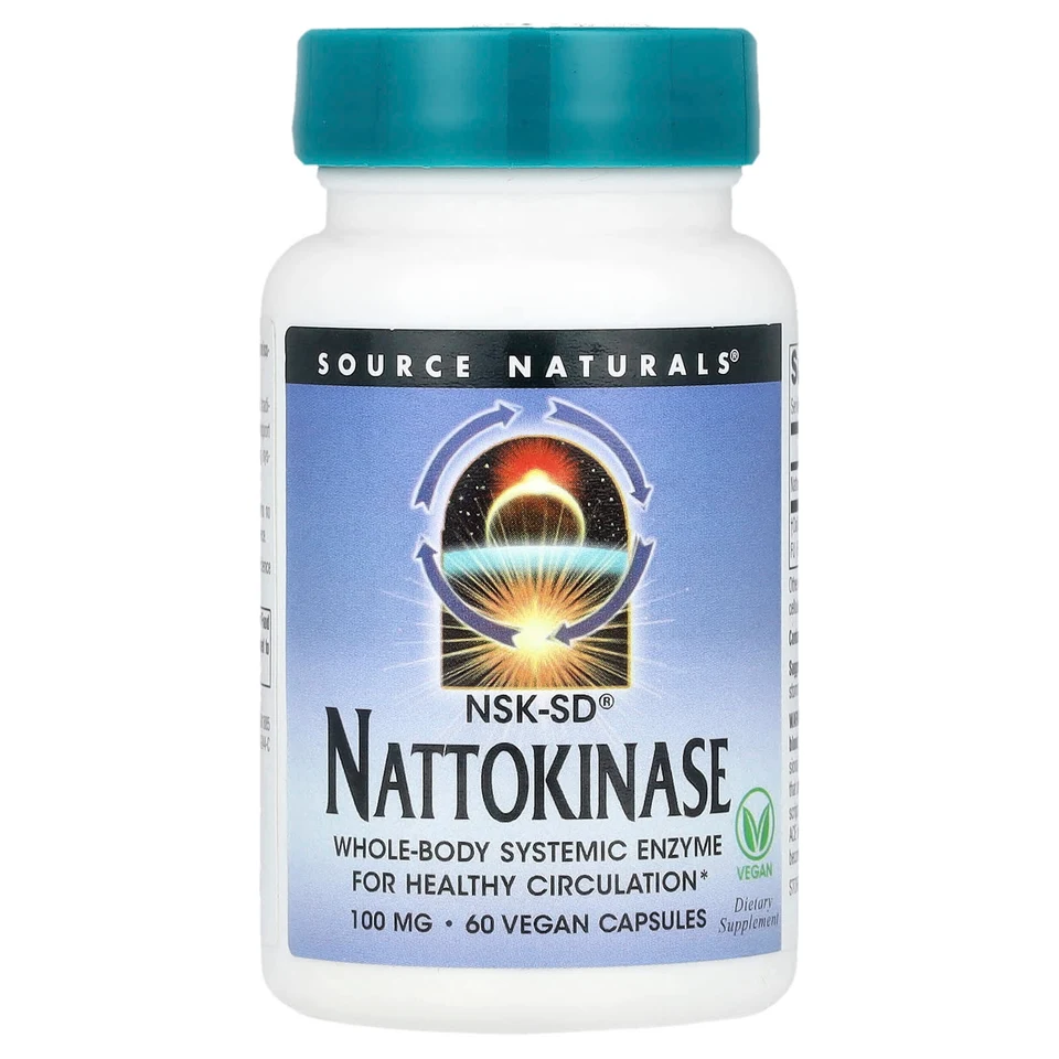 Наттокиназа Source Naturals, 100 мг, 60 растительных капсул