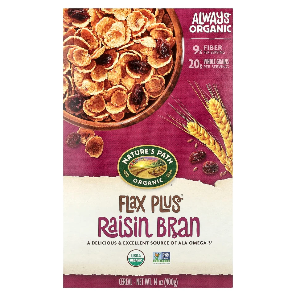 Хлопья Nature's Path Organic Flax Plus Raisin Bran, 400 г