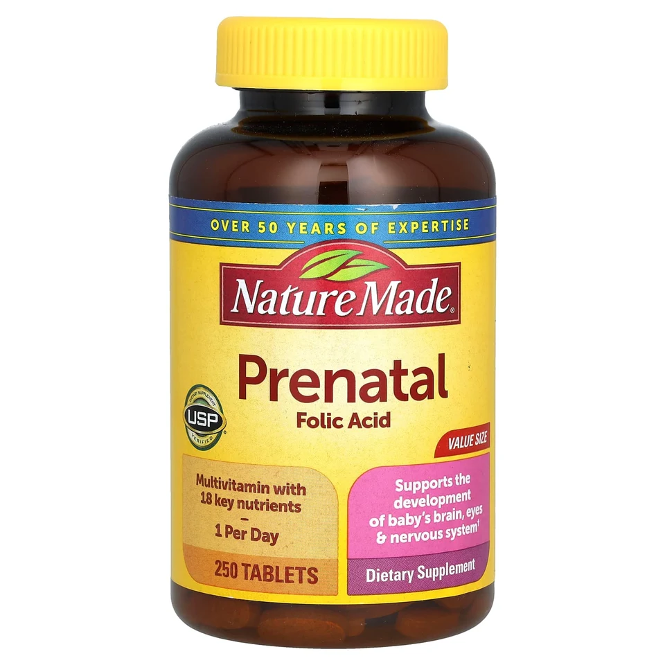 Фолиевая кислота Nature Made Prenatal, 250 таблеток