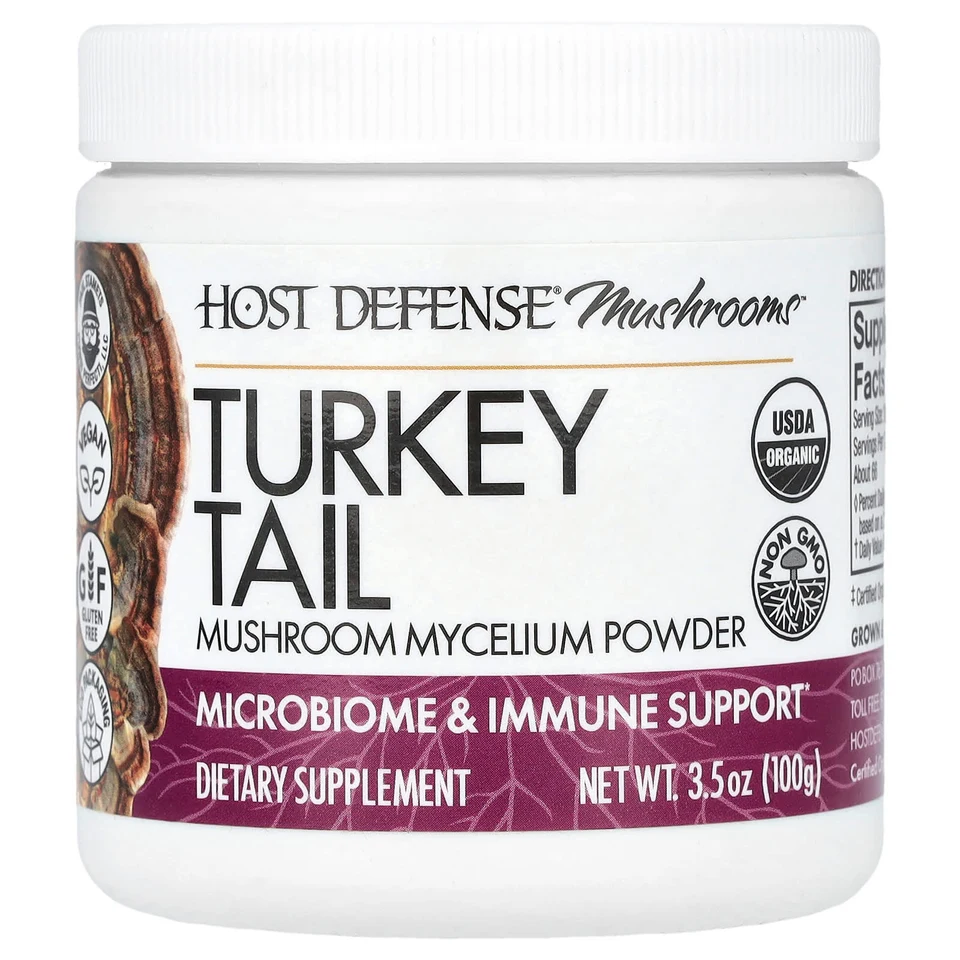 Трутовик разноцветный Host Defense Mushrooms™ Mushroom Mycelium Powder, 100 г, порошок