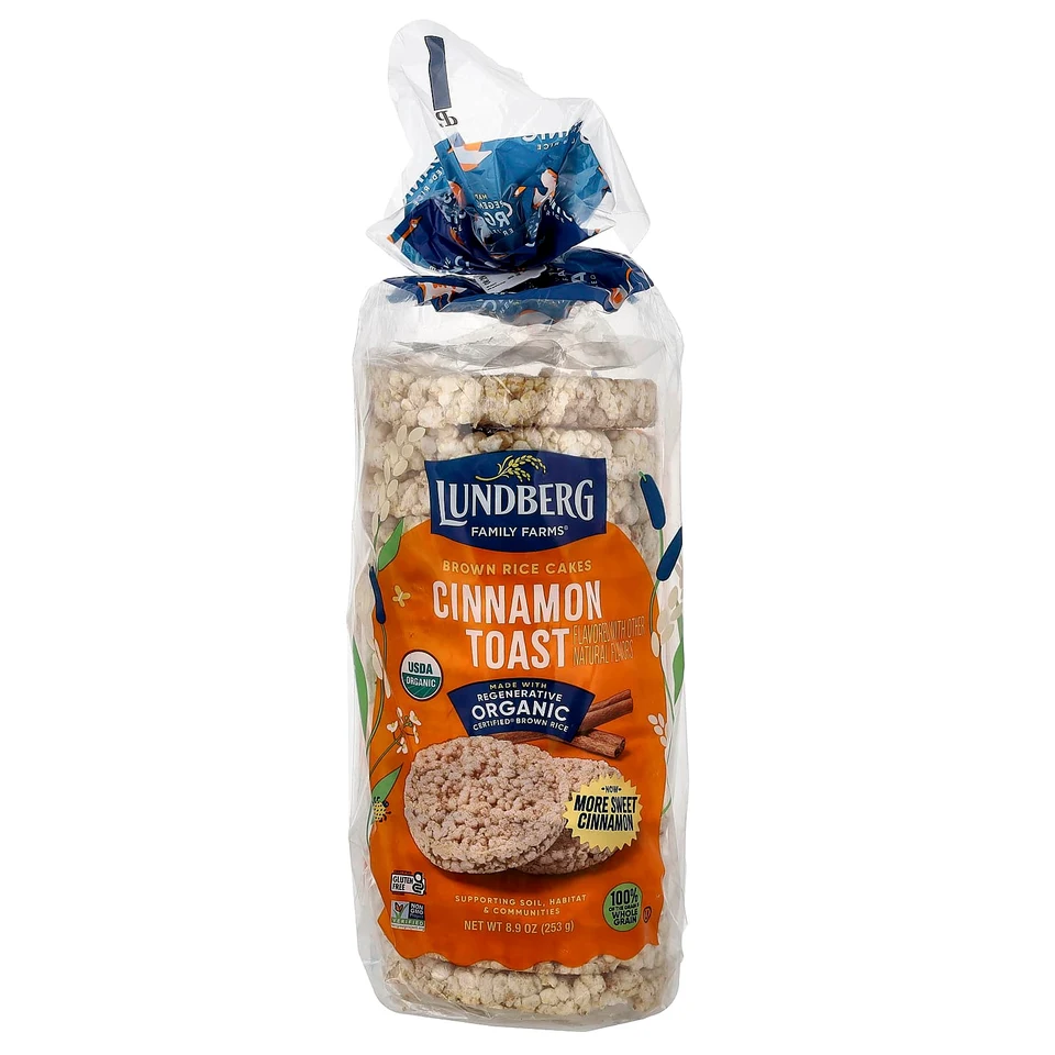 Рис Lundberg Organic Brown Cakes, вкус «тост с корицей», 253 г