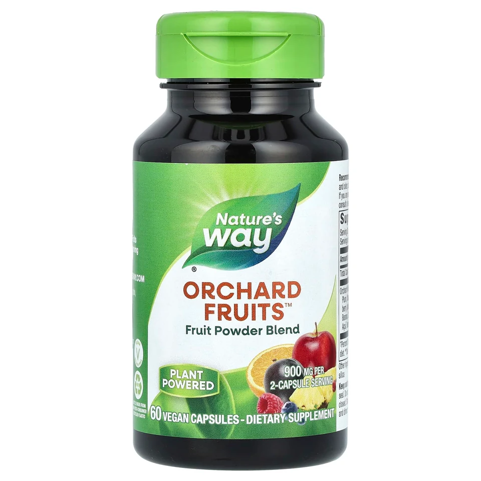 Порошок Nature's Way Orchard Fruits Fruit Blend, 60 растительных капсул