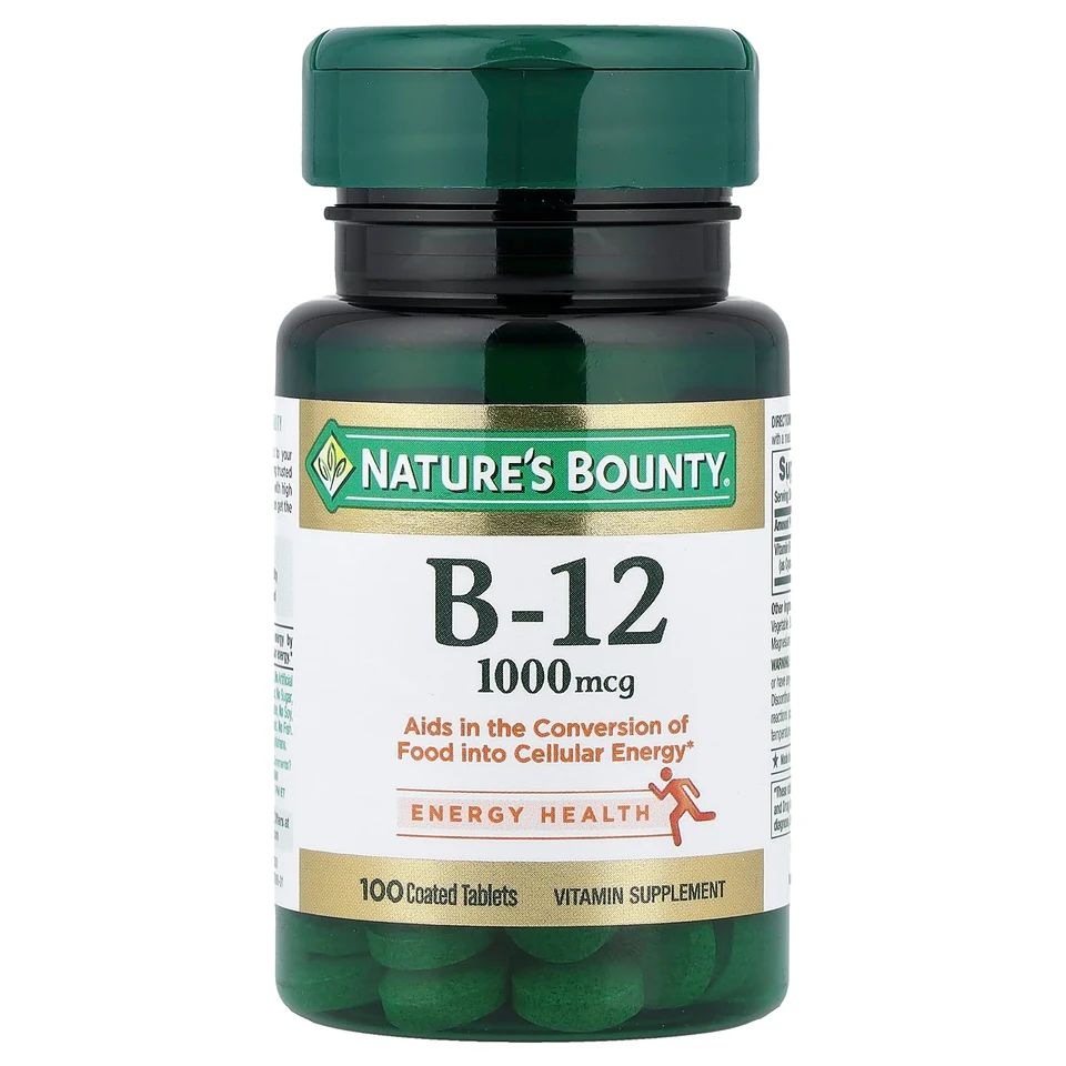 Витамин B12 Nature's Bounty 100 Coated Tablets, 1000 мкг, таблетки