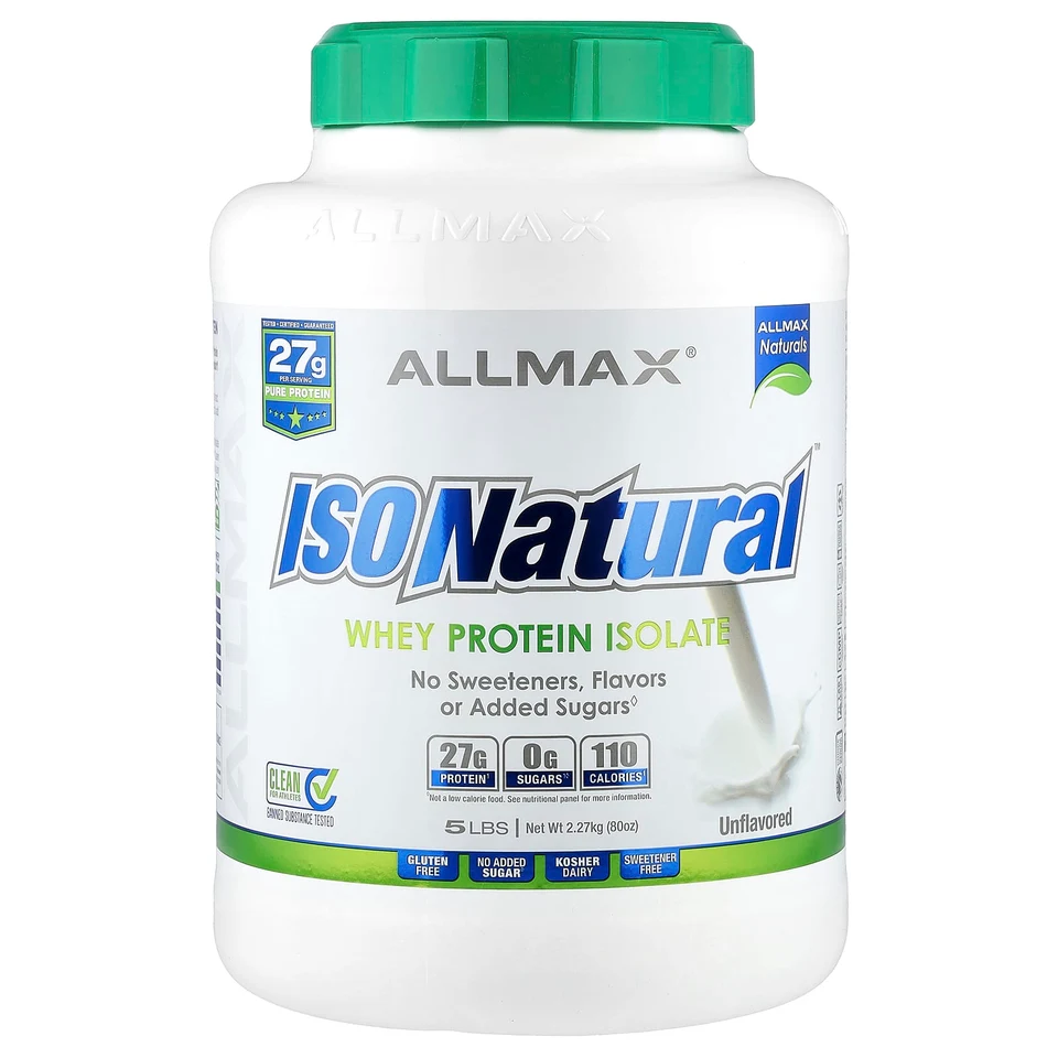 Сывороточный протеин ALLMAX ISONatural™ Isolate, без вкуса, 2.27 кг