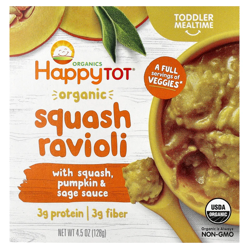 Равиоли с тыквой Happy Tot®, органические, 128 г (4.5 oz)