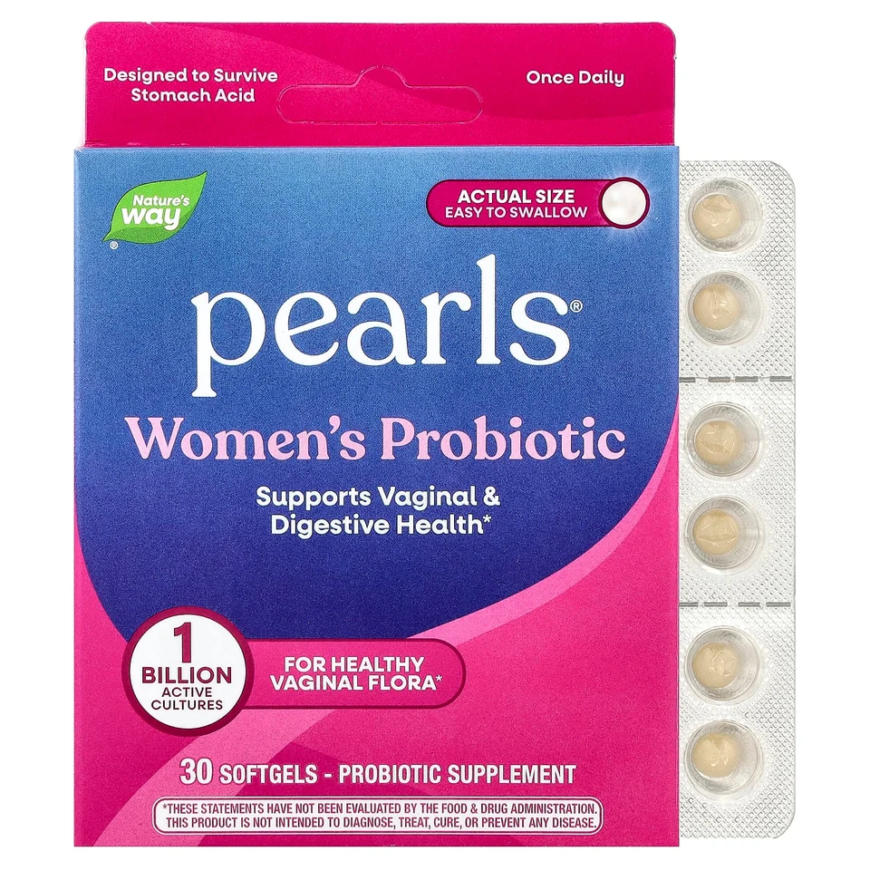 Пробиотик Nature's Way Pearls® Women's, 1 млрд КОЕ, 30 мягких капсул