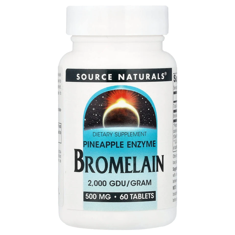 Бромелайн Source Naturals, 500 мг, 60 таблеток