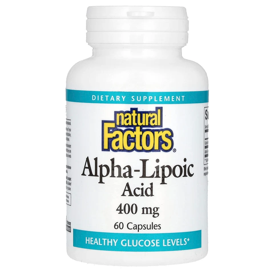 Альфа-липоевая кислота Natural Factors Alpha-Lipoic Acid, 400 мг, 60 капсул