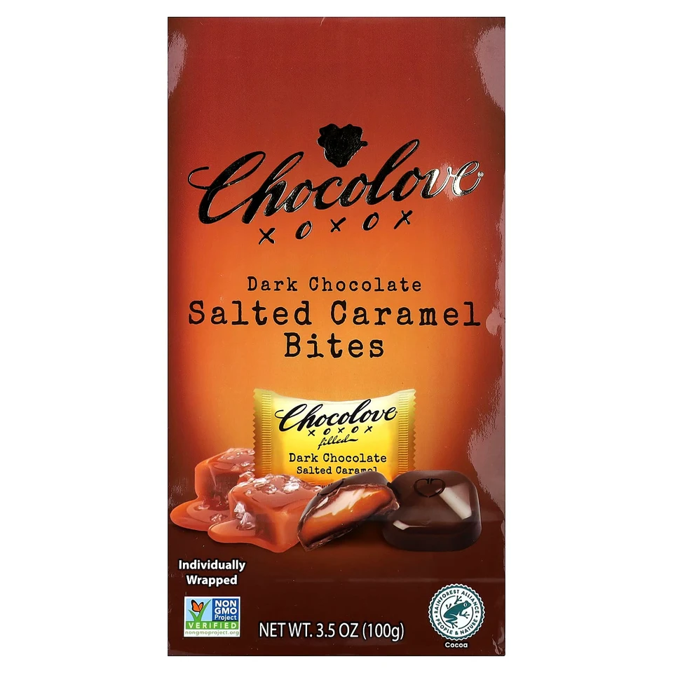 Темный шоколад Chocolove Salted Caramel 55% Cocoa, Dark Chocolate Bites, 100 г