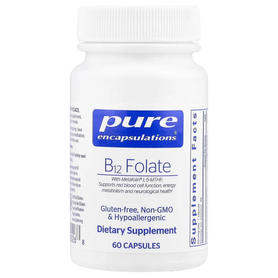 Фолат Pure Encapsulations B12, 60 капсул