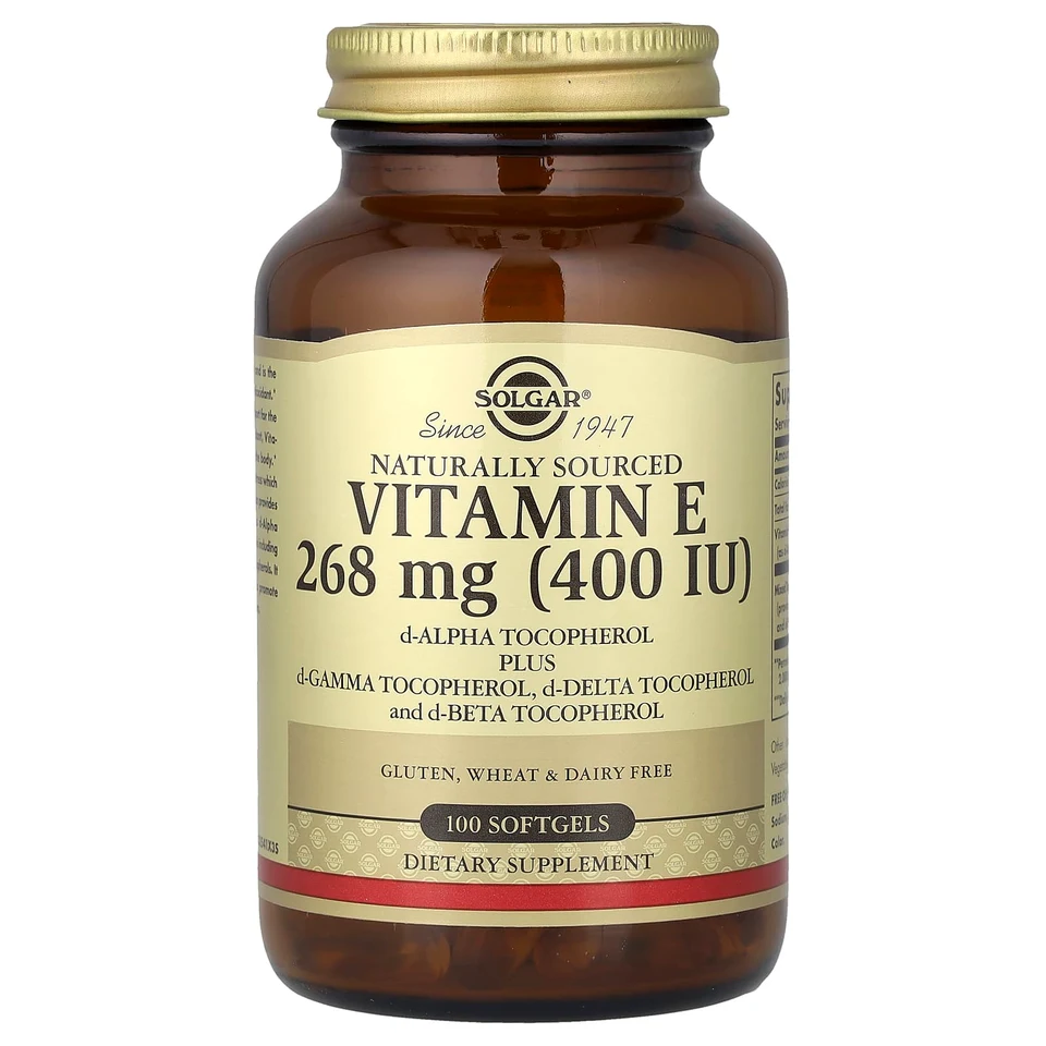 Витамин E Solgar Naturally Sourced, 100 мягких капсул