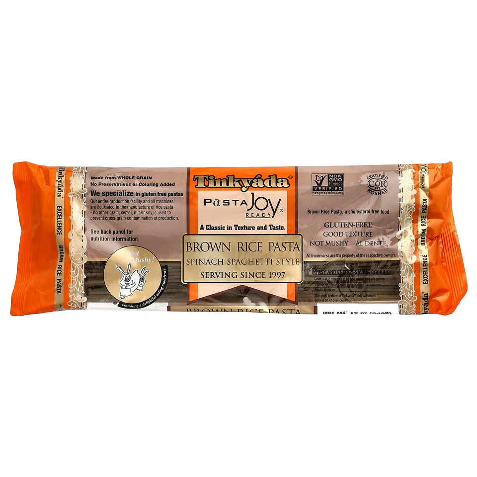 Паста Tinkyada Brown Rice Spinach Spaghetti, 340 г