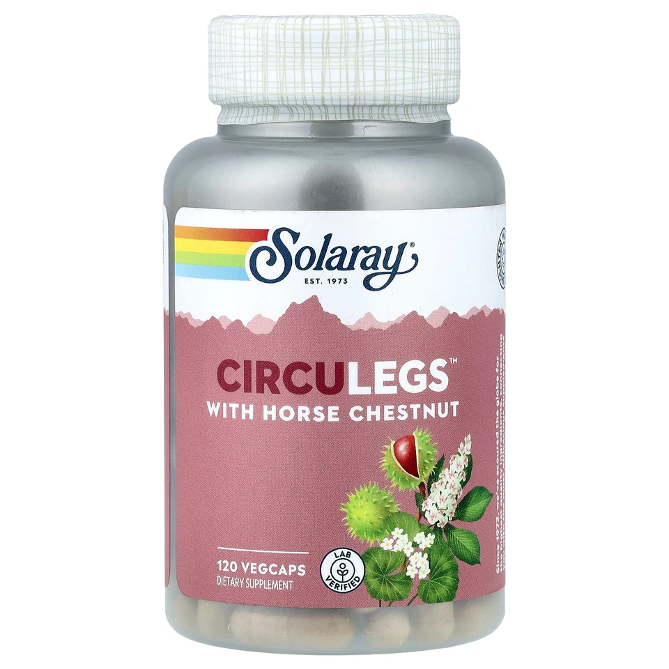 Конский каштан Solaray CircuLegs™, 120 растительных капсул