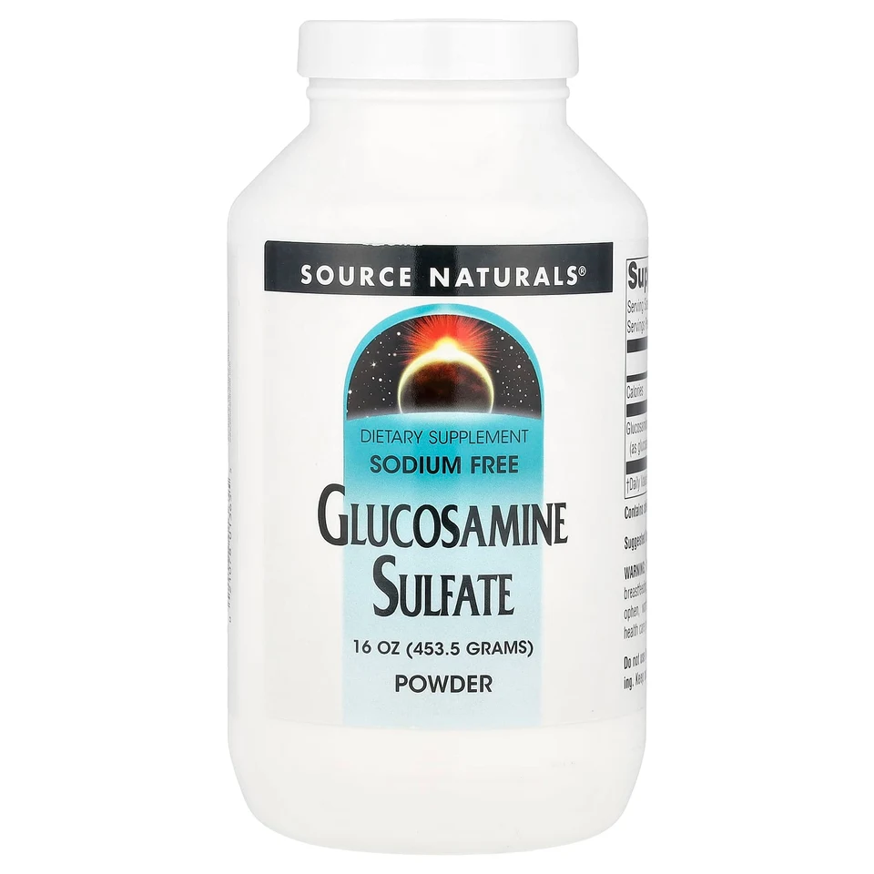 Глюкозамин Source Naturals Sulfate Powder Sodium Free, 453.5 г, порошок