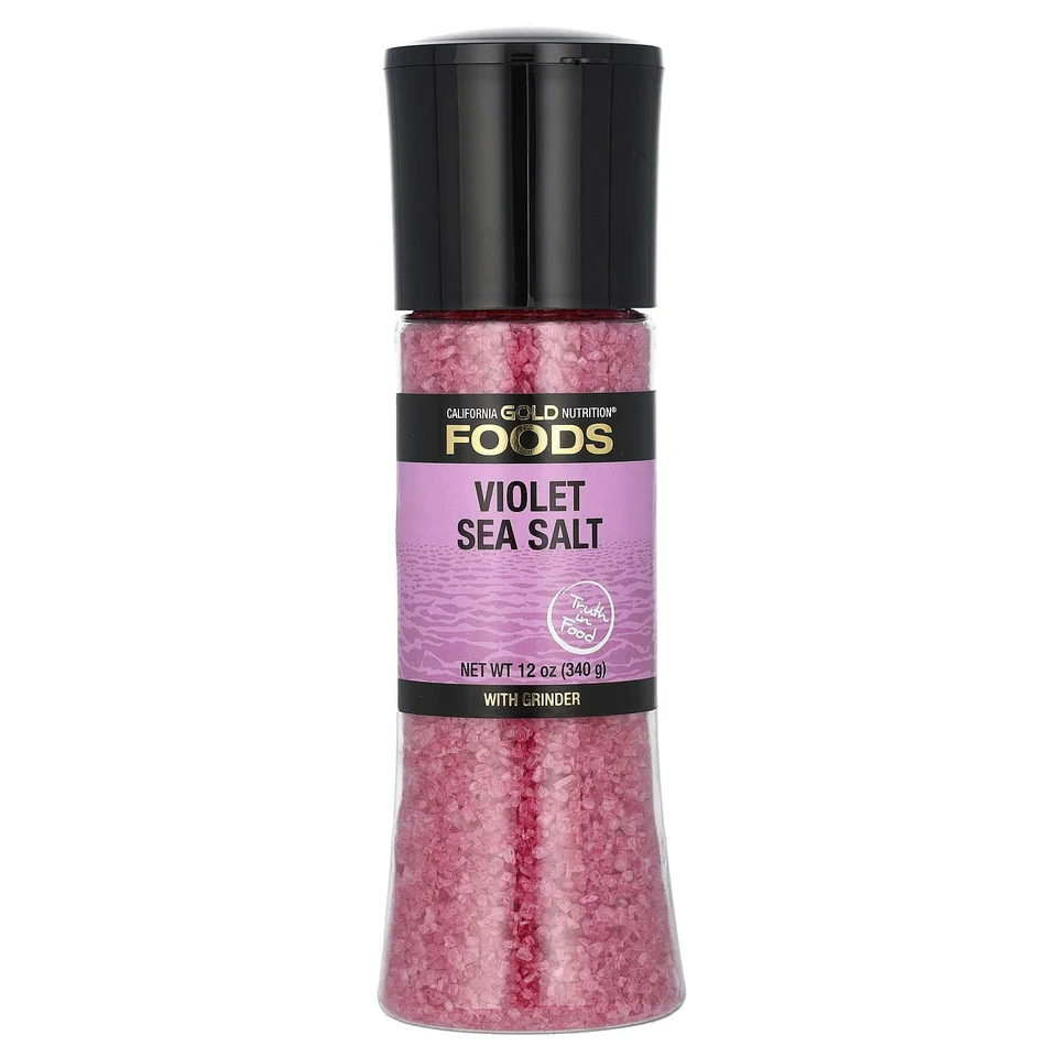 Морская соль California Gold Nutrition Foods Violet Grinder, 340 г