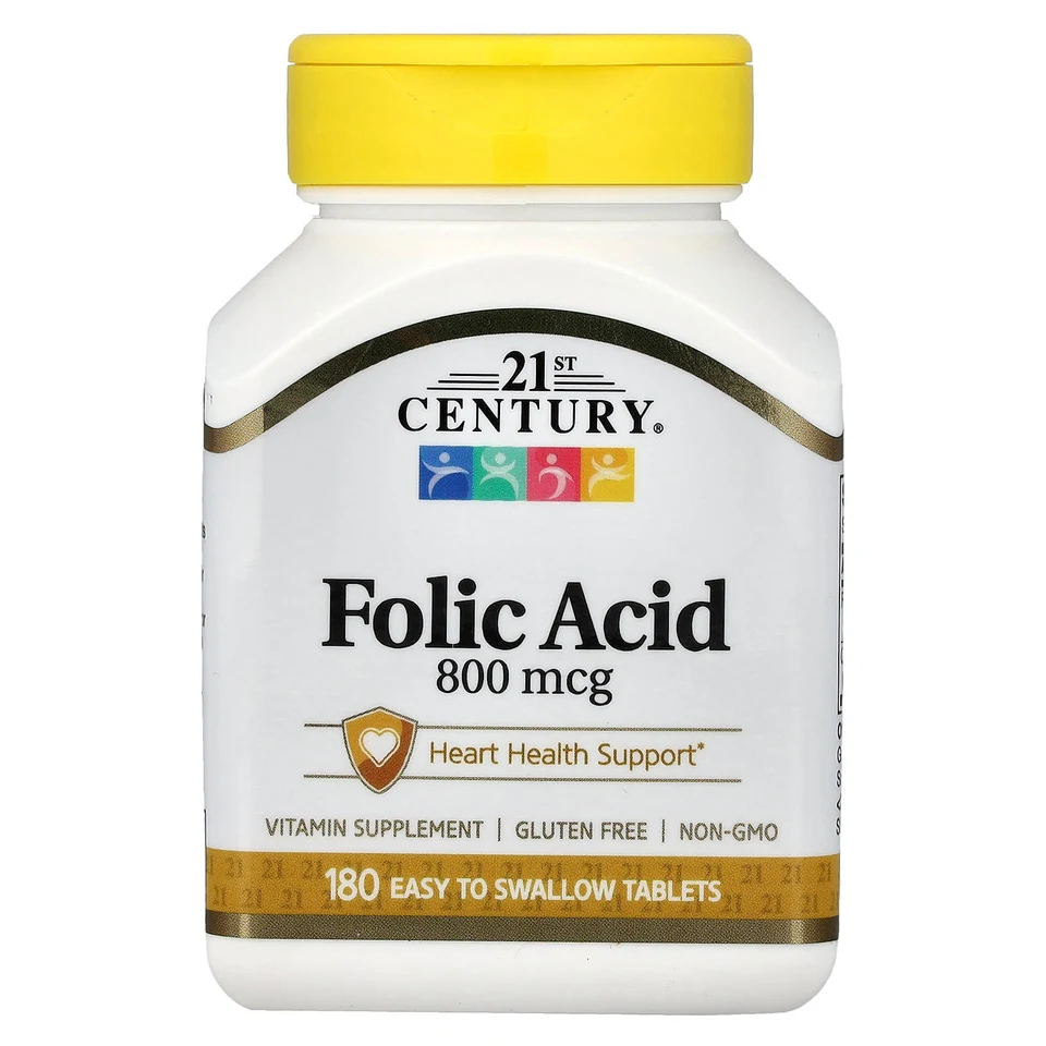 Фолиевая кислота 21st Century 180 Easy to Swallow Tablets, 800 мкг, таблетки