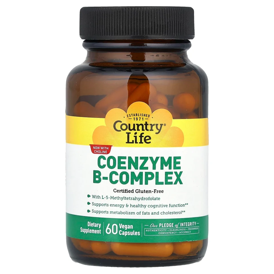 Комплекс витаминов B Country Life Coenzyme B-Complex, 60 растительных капсул