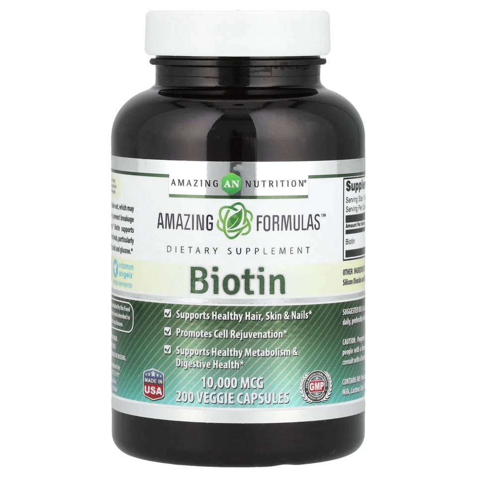 Биотин Amazing Nutrition, 10000 мкг, 200 растительных капсул