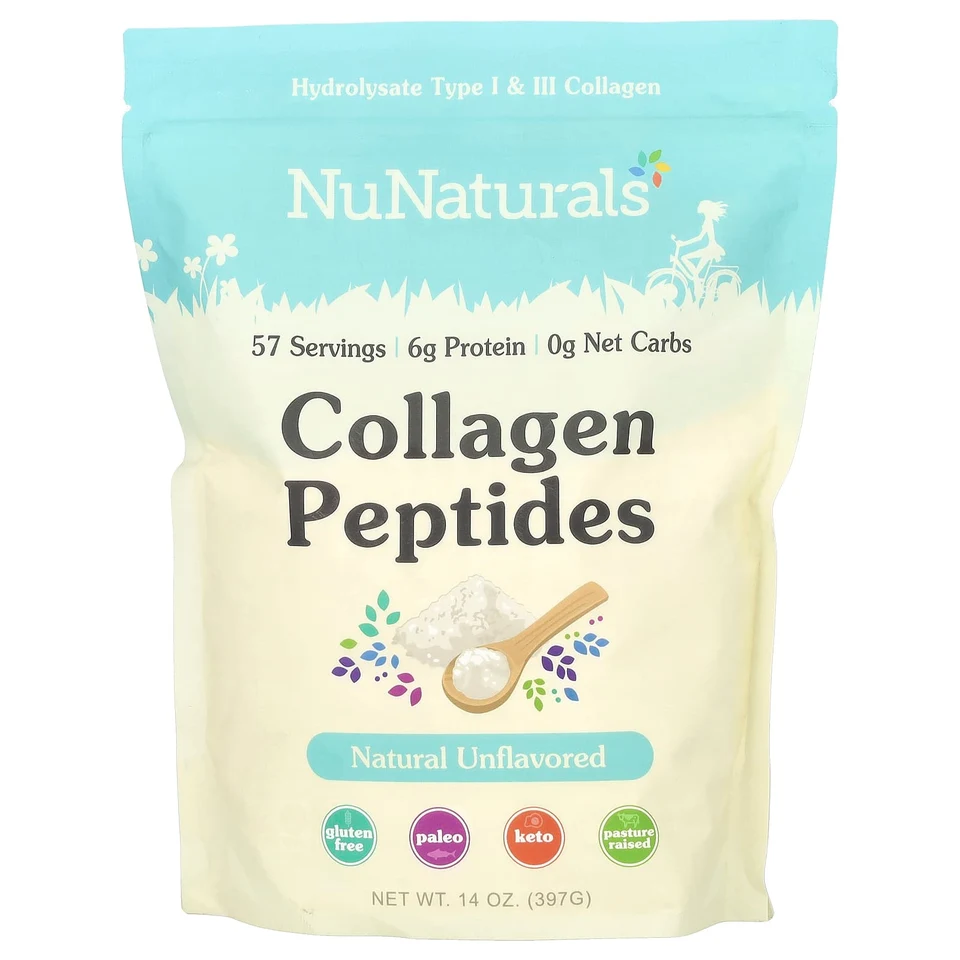 Коллаген NuNaturals Peptides, без вкуса, 397 г