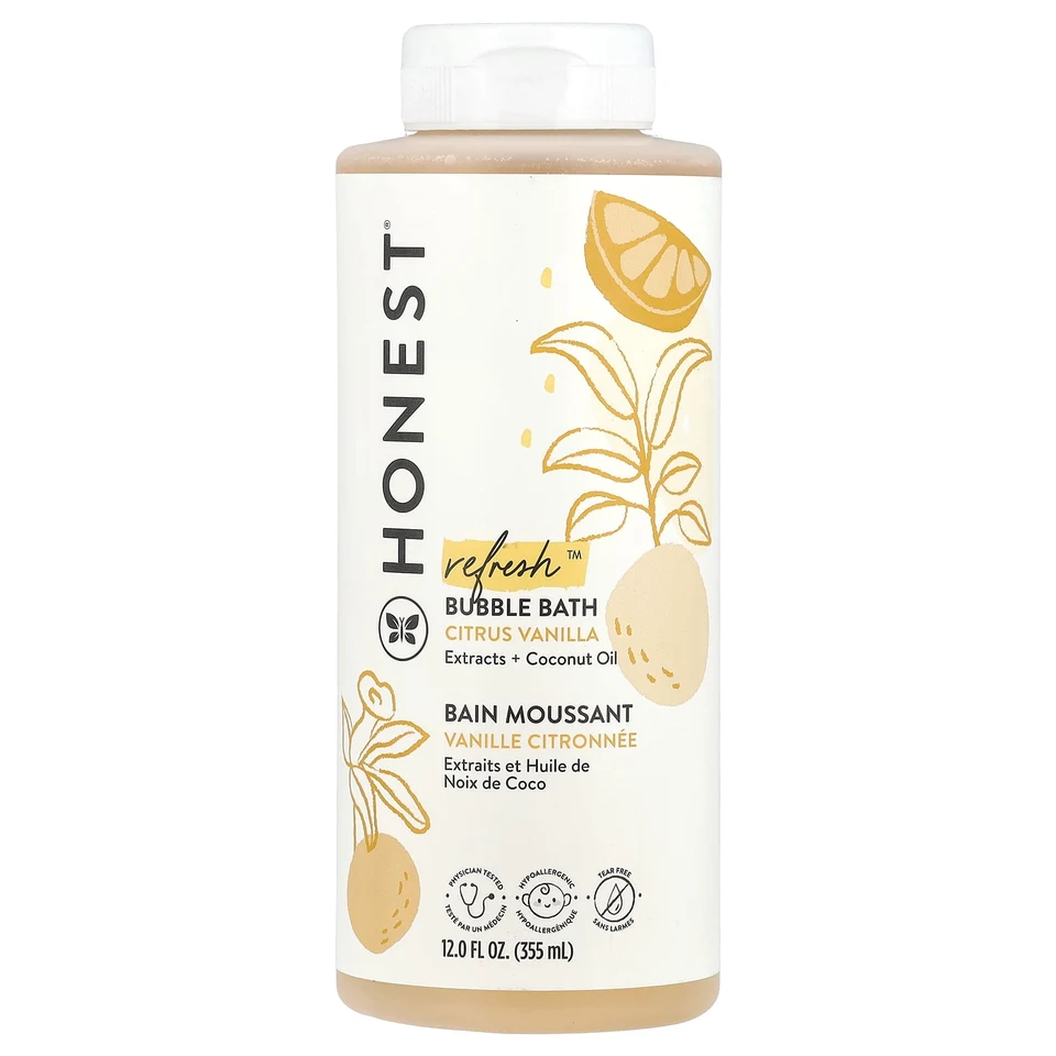 Средство для пены в ванной The Honest Company Refresh™, аромат «Citrus Vanilla», 355 мл