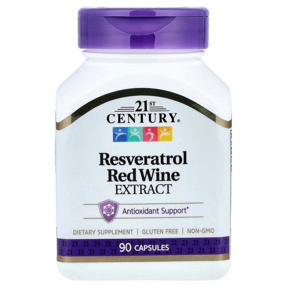 Ресвератрол 21st Century Red Wine Extract, 90 капсул