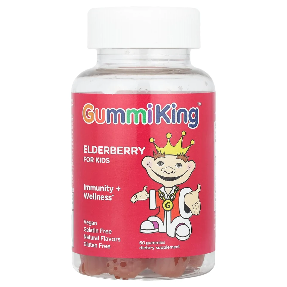 Бузина GummiKing for Immunity Wellness Lemon Raspberry, 60 жевательных пастилок