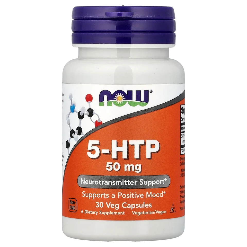 5-HTP NOW Foods 5-HTP, 50 мг, 30 растительных капсул