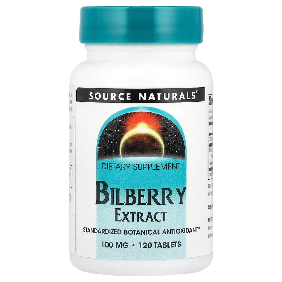 Черника Source Naturals, Bilberry Extract, 100 мг, 120 таблеток