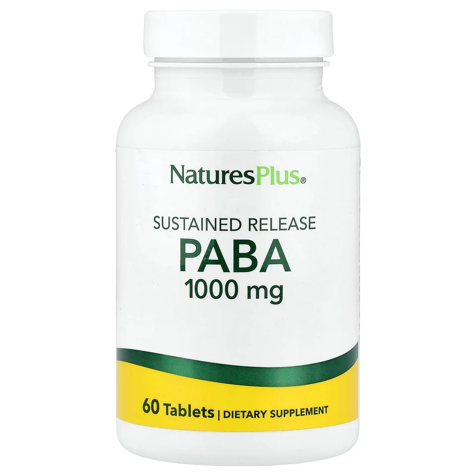 ПАБК NaturesPlus, пролонгированное высвобождение, 1000 мг, 60 таблеток