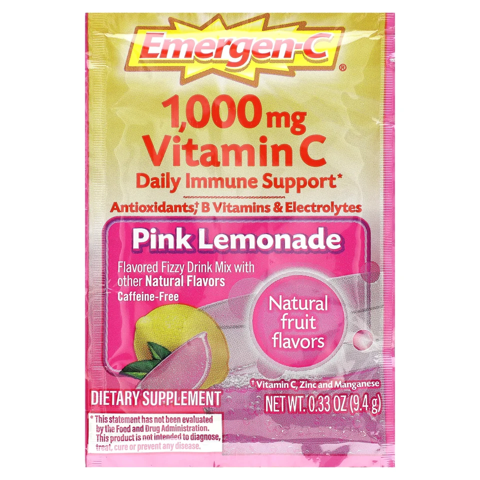 Витамин C Emergen-C Pink Lemonade, 30 саше, 1000 мг, 9.4 г, саше