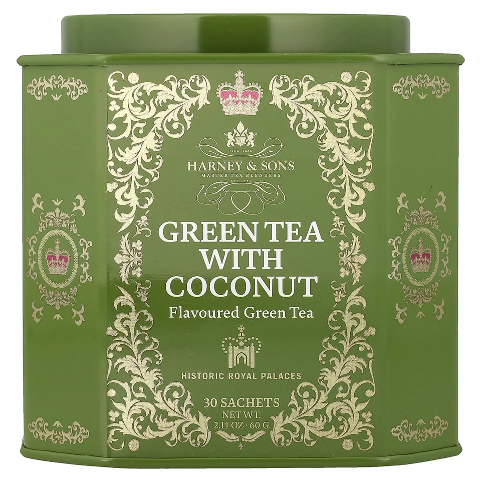 Зеленый чай Harney & Sons with Coconut, 30 саше, 60 г