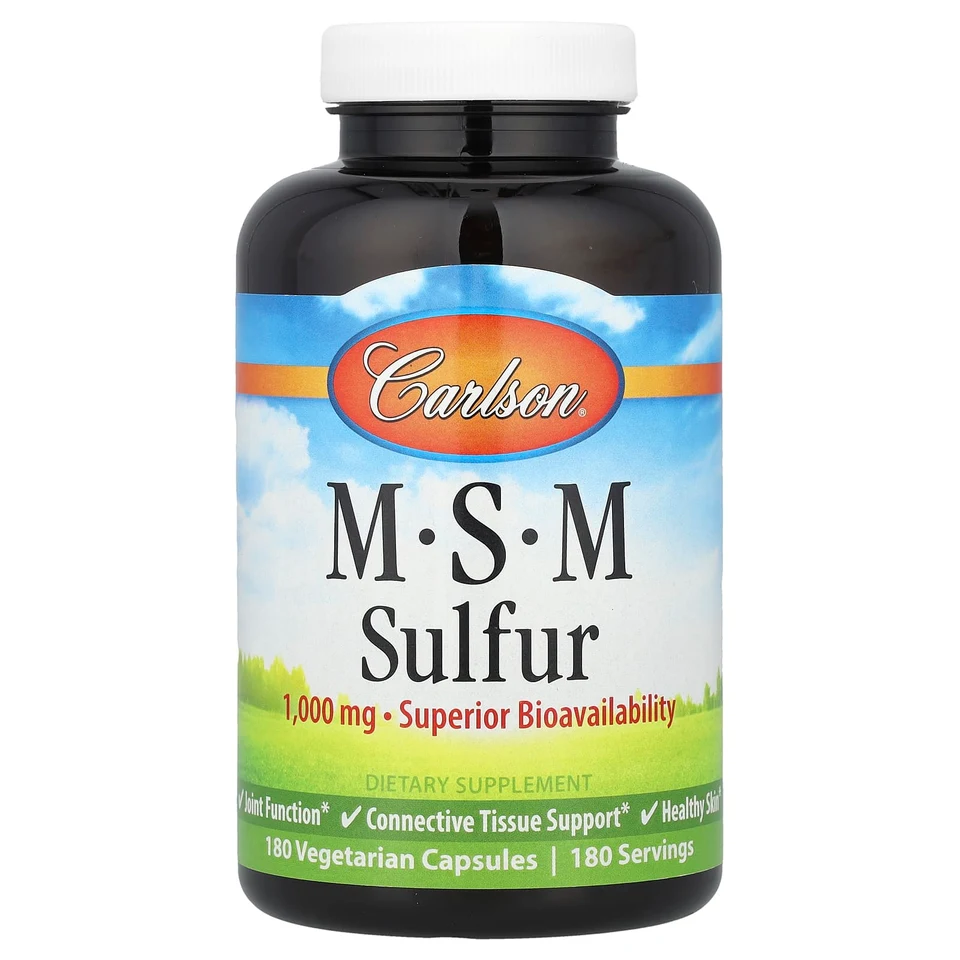 МСМ Carlson Sulfur, 180 растительных капсул