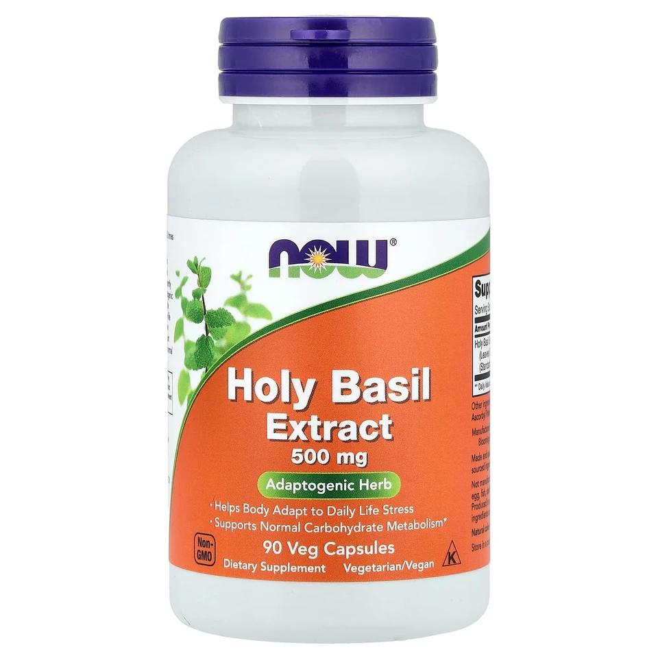 Тулси NOW Foods Extract, 500 мг, 90 растительных капсул