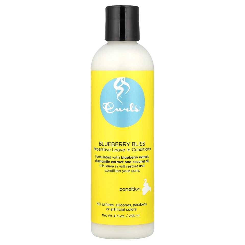 Несмываемый кондиционер Curls Reparative Leave In Conditioner, аромат «Blueberry Bliss», 236 мл