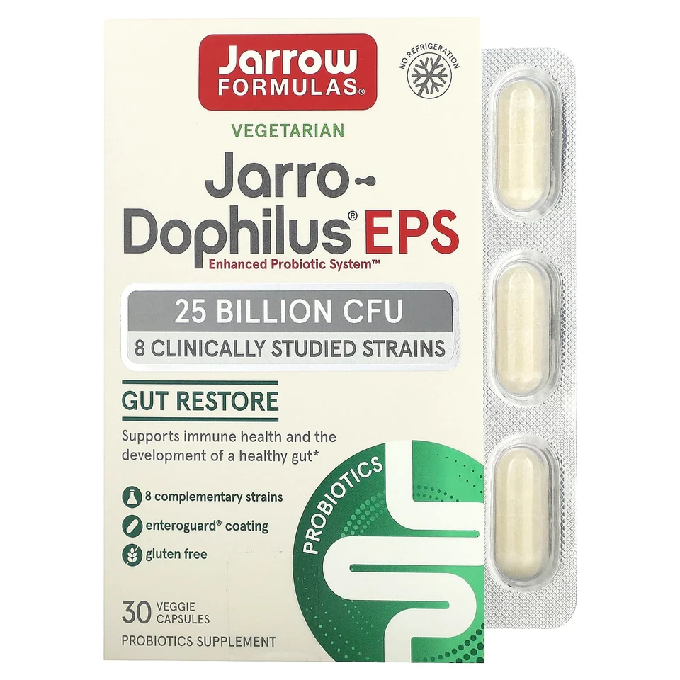 Пробиотик Jarrow Formulas Jarro-® EPS, 25 Billion CFU, 30 растительных капсул