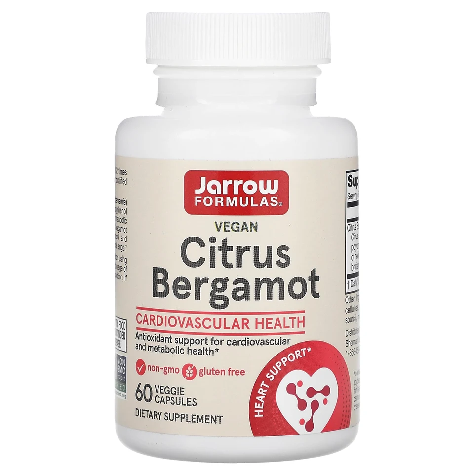 Веганский Бергамот Jarrow Formulas, 60 растительных капсул (500 мг на капсулу)