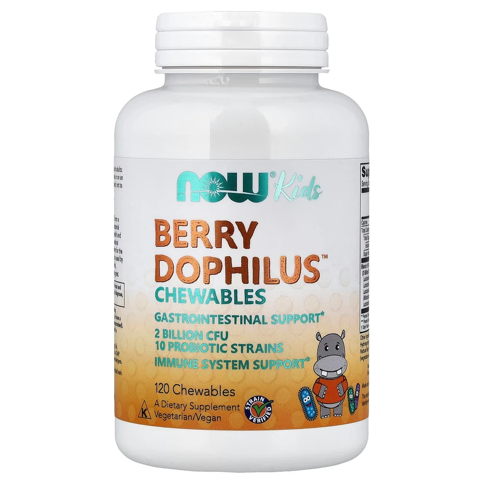 Пробиотик NOW Foods Berry™ Chewables, 120 жевательных таблеток