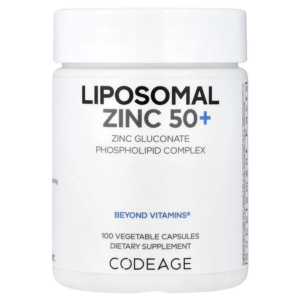 Цинк Codeage Liposomal 50+, 50 мг, 100 растительных капсул