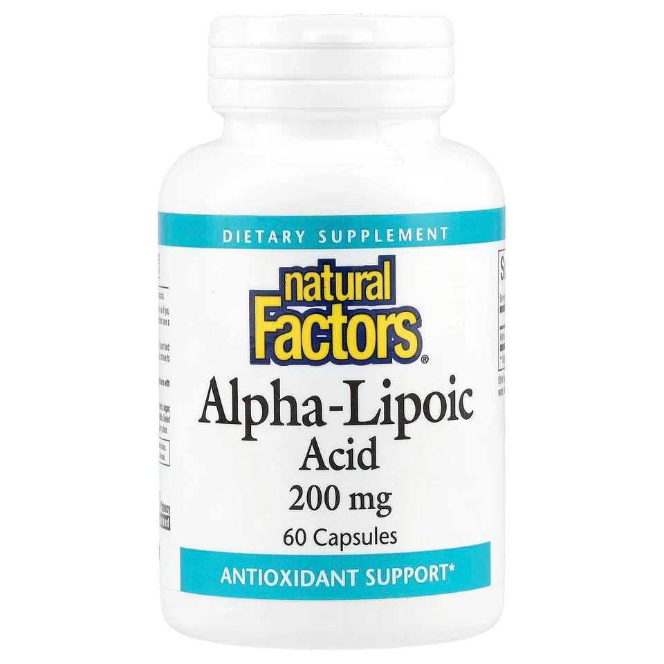Альфа-липоевая кислота Natural Factors Alpha-Lipoic Acid, 200 мг, 60 капсул