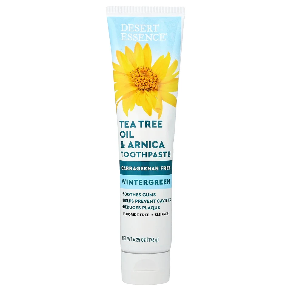 Масло чайного дерева Desert Essence & Arnica Toothpaste, Wintergreen, 176 г