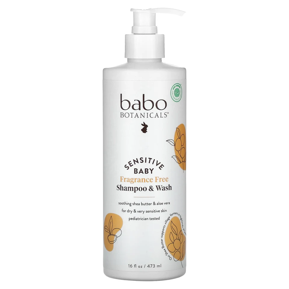 Детский шампунь Babo Botanicals Sensitive & Wash, 473 мл