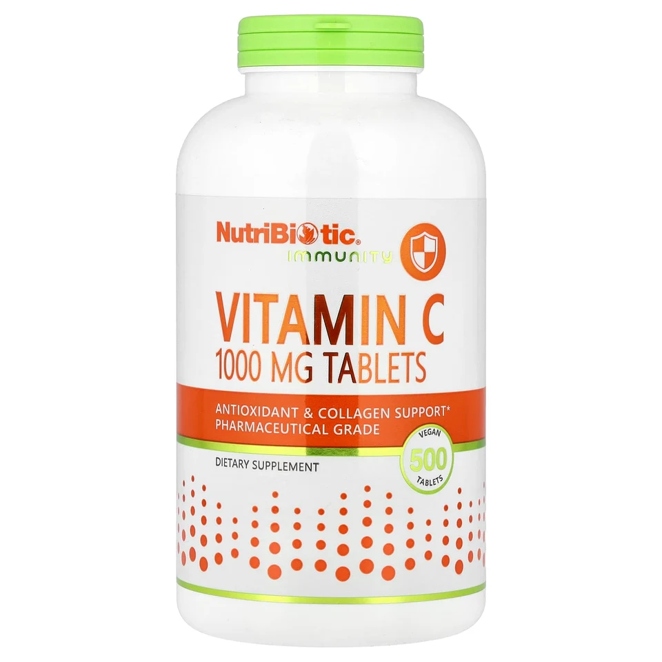 Витамин C NutriBiotic Immunity 500 Vegan Tablets, 1000 мг, таблетки