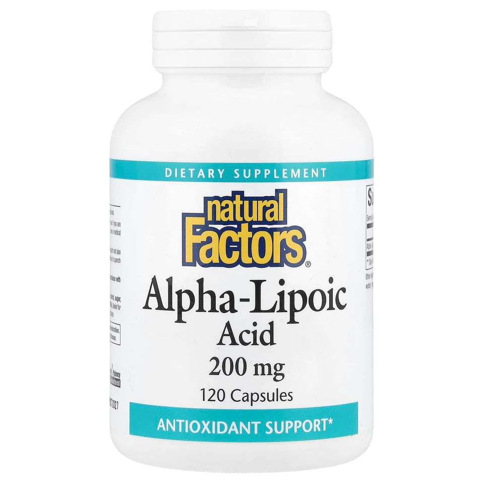 Альфа-липоевая кислота Natural Factors Alpha-Lipoic Acid, 200 мг, 120 капсул