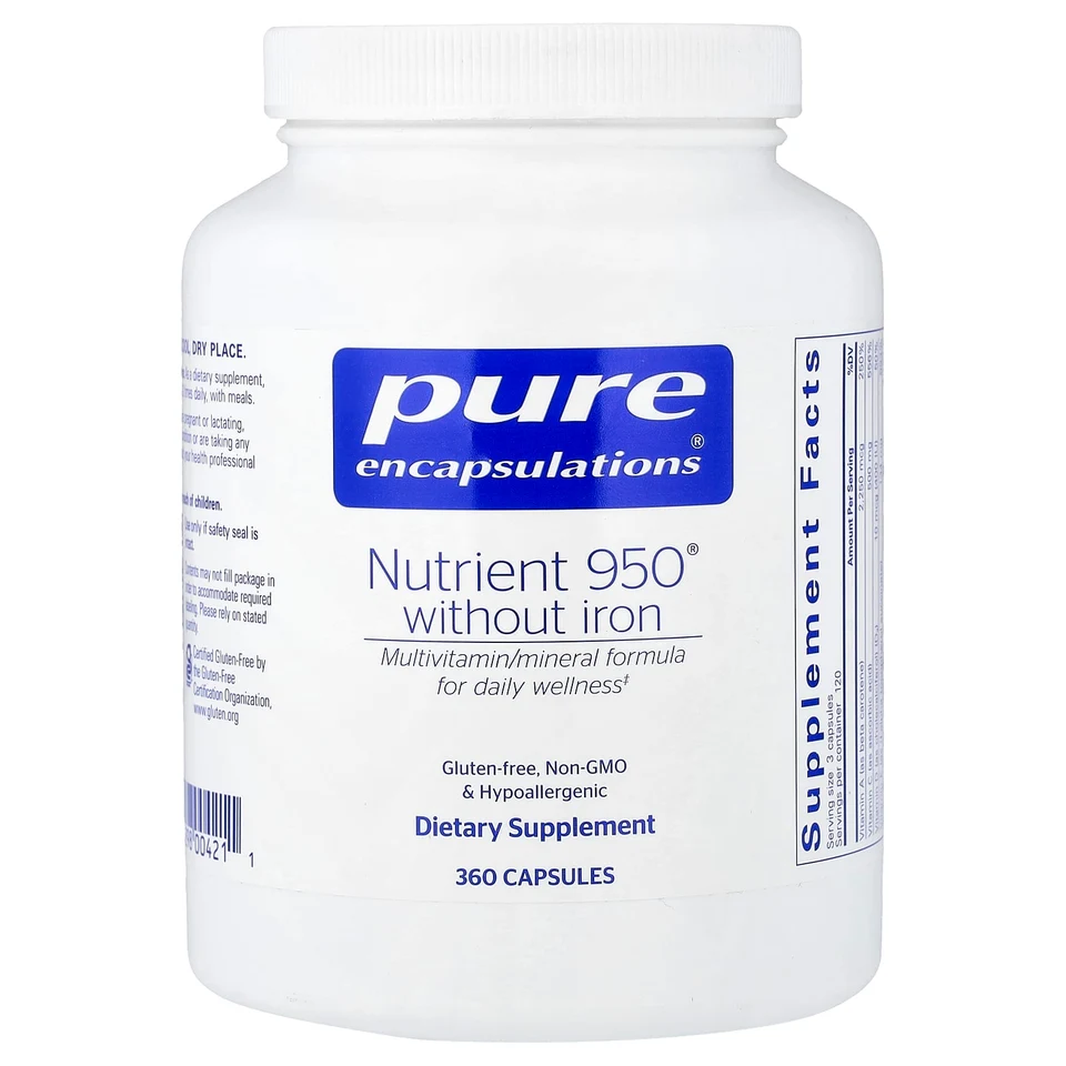 Комплекс Pure Encapsulations Nutrient 950, без железа, 360 капсул