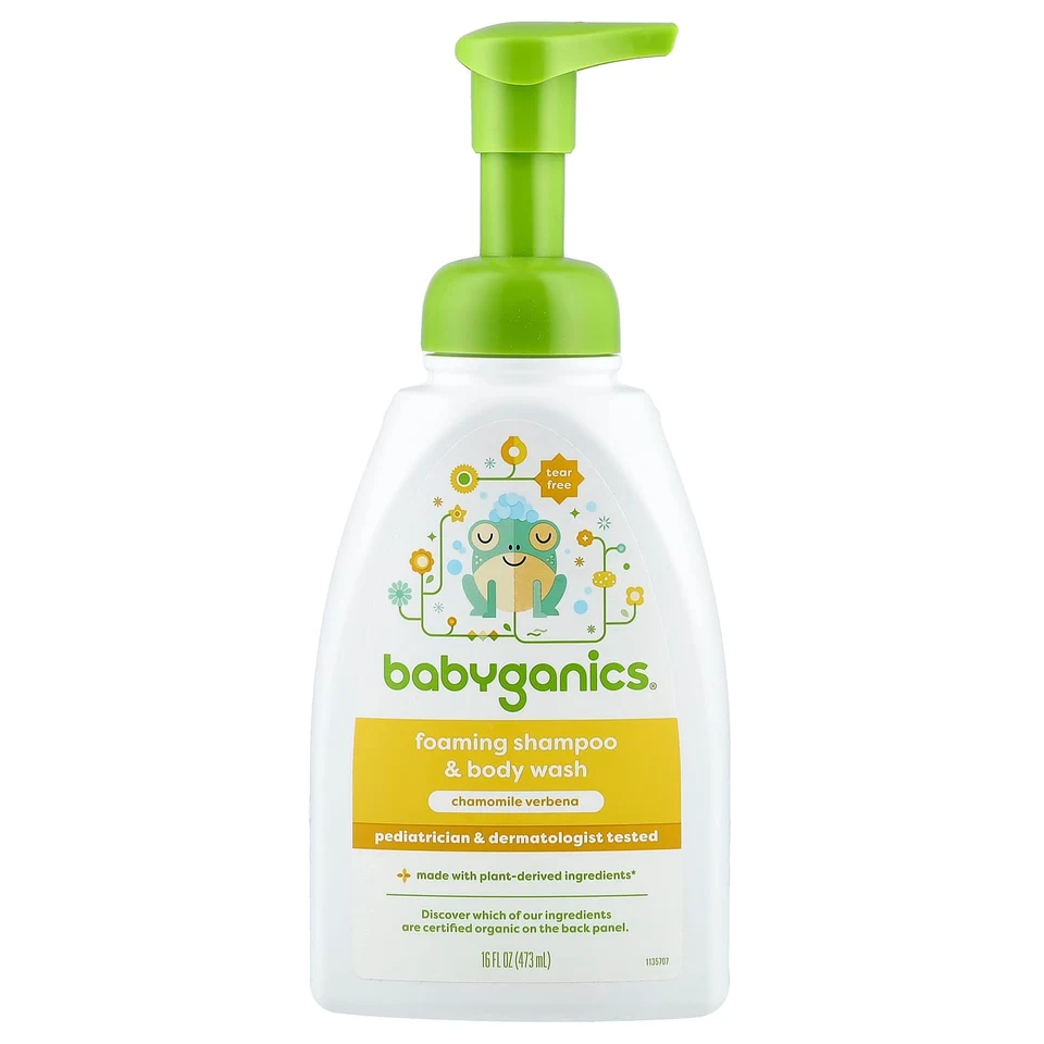 Гель для душа Babyganics Foaming Shampoo & Chamomile Verbena, 473 мл