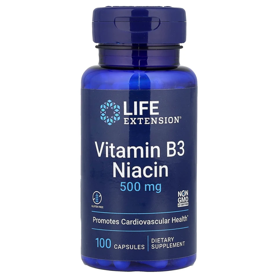 Ниацин Life Extension Vitamin B3, 500 мг, 100 капсул