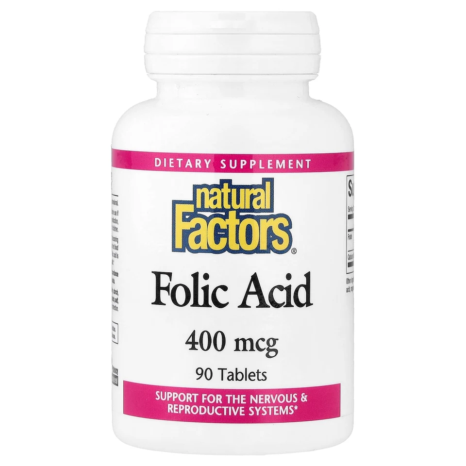 Фолиевая кислота Natural Factors, 90 таблеток