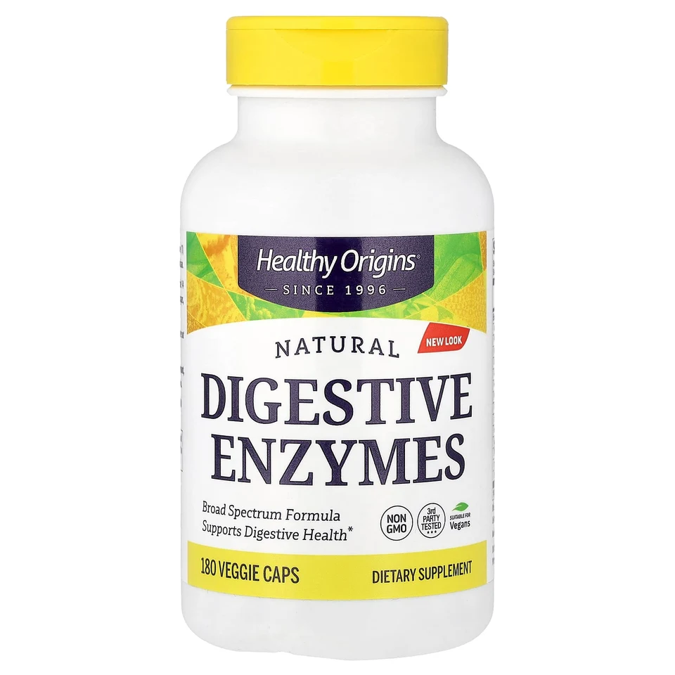 Пищеварительные ферменты Healthy Origins Natural, 180 растительных капсул