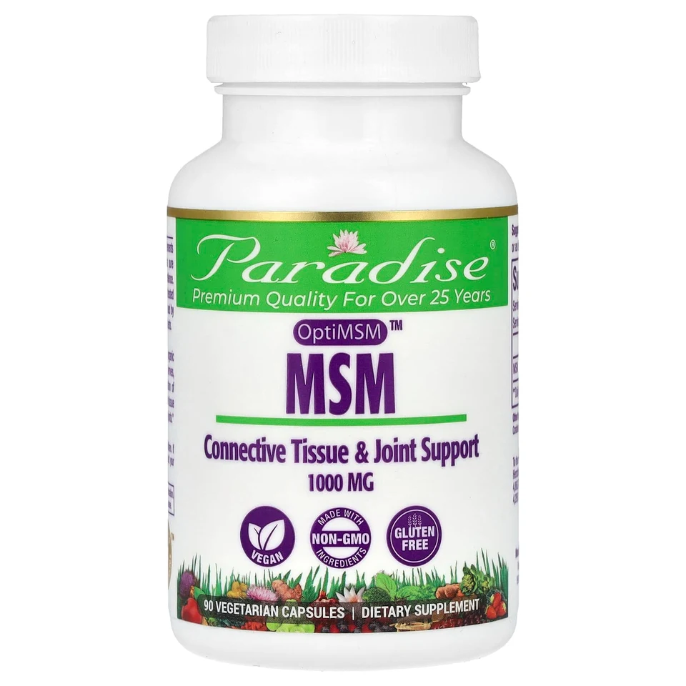 МСМ Paradise Herbs, 1000 мг, 90 растительных капсул