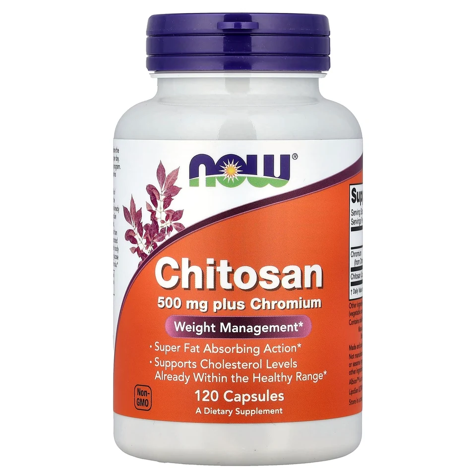 Хром NOW Foods Chitosan plus, 120 капсул